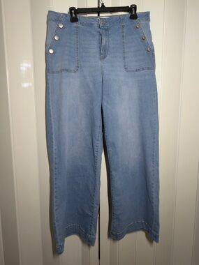 Marc New York Light Blue High-Rise Wide Leg Jeans